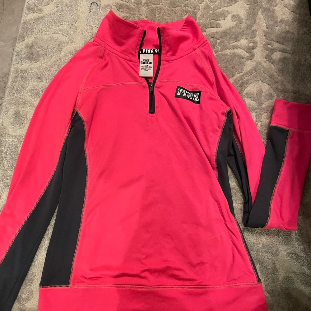 Pink Victoria Secret bright pink half zip